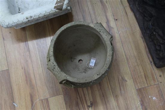 Gertrude Jekyll for Compton Pottery. A terracotta urn, Diam. 1ft 3.5in. H.11.5in.